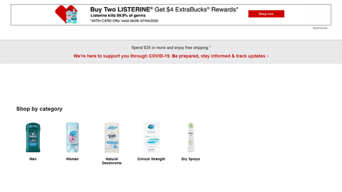 CVS 'Deodorant & Antiperspirant' E-Commerce Shop